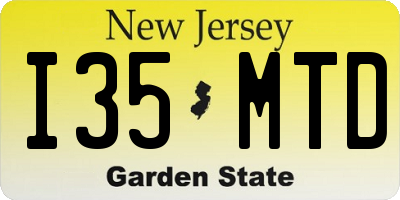 NJ license plate I35MTD