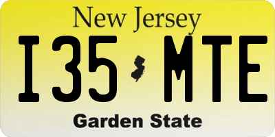 NJ license plate I35MTE