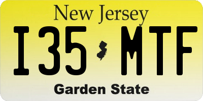 NJ license plate I35MTF
