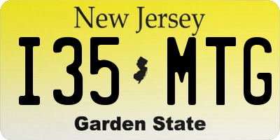 NJ license plate I35MTG