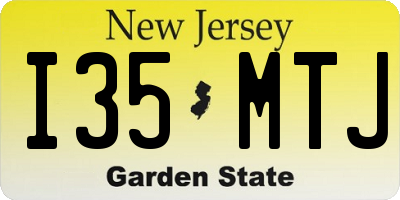 NJ license plate I35MTJ