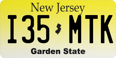 NJ license plate I35MTK