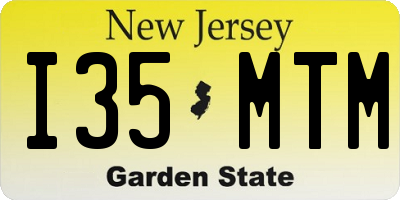 NJ license plate I35MTM