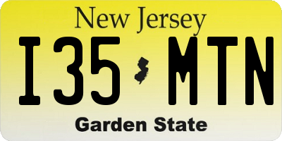 NJ license plate I35MTN