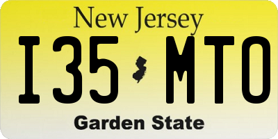 NJ license plate I35MTO