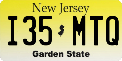 NJ license plate I35MTQ