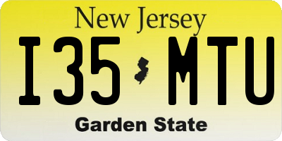 NJ license plate I35MTU
