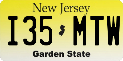 NJ license plate I35MTW