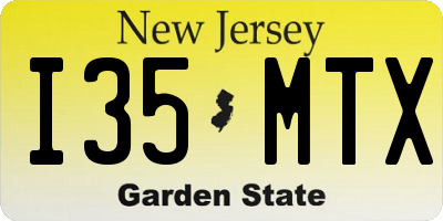 NJ license plate I35MTX