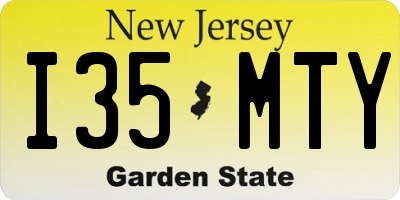 NJ license plate I35MTY