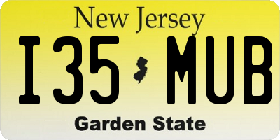 NJ license plate I35MUB