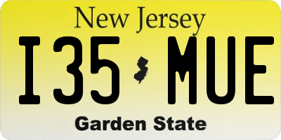 NJ license plate I35MUE