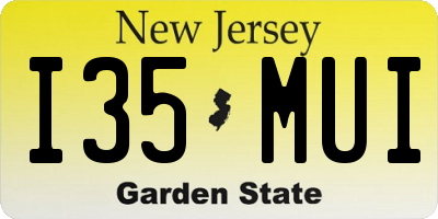 NJ license plate I35MUI