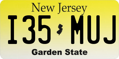 NJ license plate I35MUJ