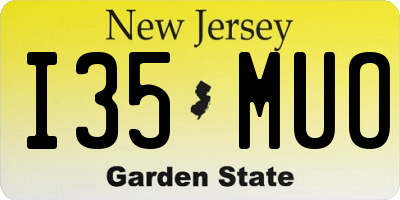 NJ license plate I35MUO