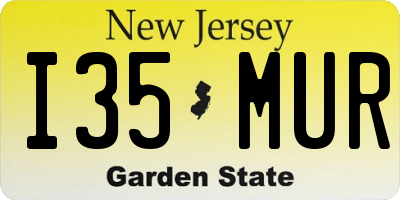 NJ license plate I35MUR