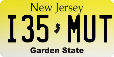 NJ license plate I35MUT