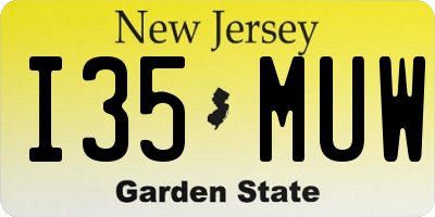 NJ license plate I35MUW