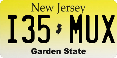 NJ license plate I35MUX