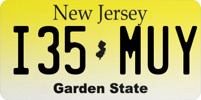 NJ license plate I35MUY