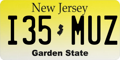 NJ license plate I35MUZ