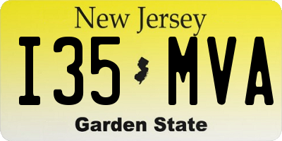 NJ license plate I35MVA