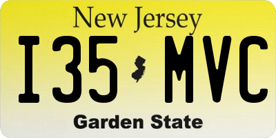 NJ license plate I35MVC