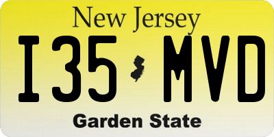NJ license plate I35MVD
