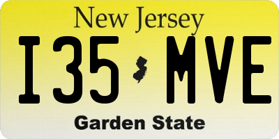 NJ license plate I35MVE
