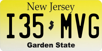 NJ license plate I35MVG