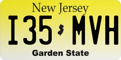 NJ license plate I35MVH
