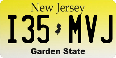 NJ license plate I35MVJ
