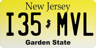 NJ license plate I35MVL