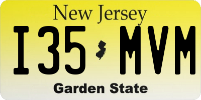 NJ license plate I35MVM