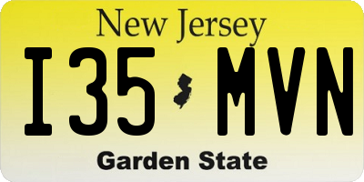 NJ license plate I35MVN