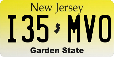NJ license plate I35MVO