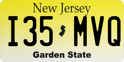 NJ license plate I35MVQ