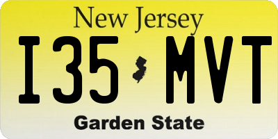 NJ license plate I35MVT