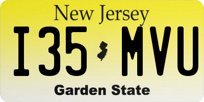 NJ license plate I35MVU