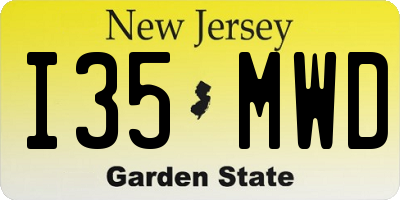 NJ license plate I35MWD