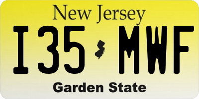 NJ license plate I35MWF