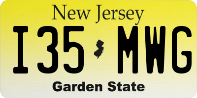 NJ license plate I35MWG