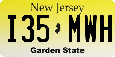 NJ license plate I35MWH
