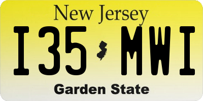 NJ license plate I35MWI