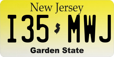 NJ license plate I35MWJ