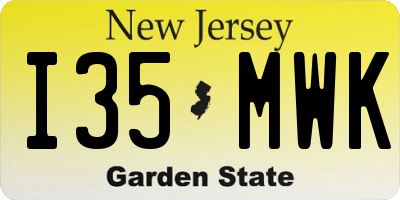 NJ license plate I35MWK
