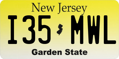 NJ license plate I35MWL