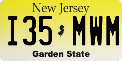 NJ license plate I35MWM