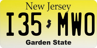 NJ license plate I35MWO
