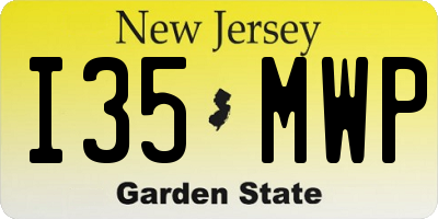 NJ license plate I35MWP
